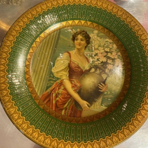 Antique Chas W. Shonk Co. Lithographed Metal Advertising Plate, 1891–1901, America