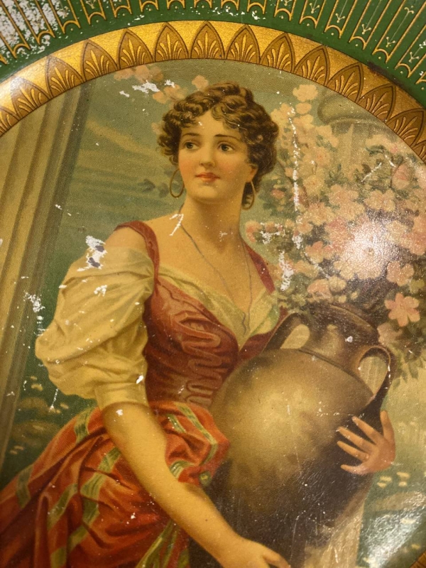 Antique Chas W. Shonk Co. Lithographed Metal Advertising Plate, 1891–1901, America