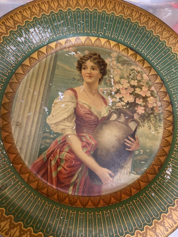 Antique Chas W. Shonk Co. Lithographed Metal Advertising Plate, 1891–1901, America