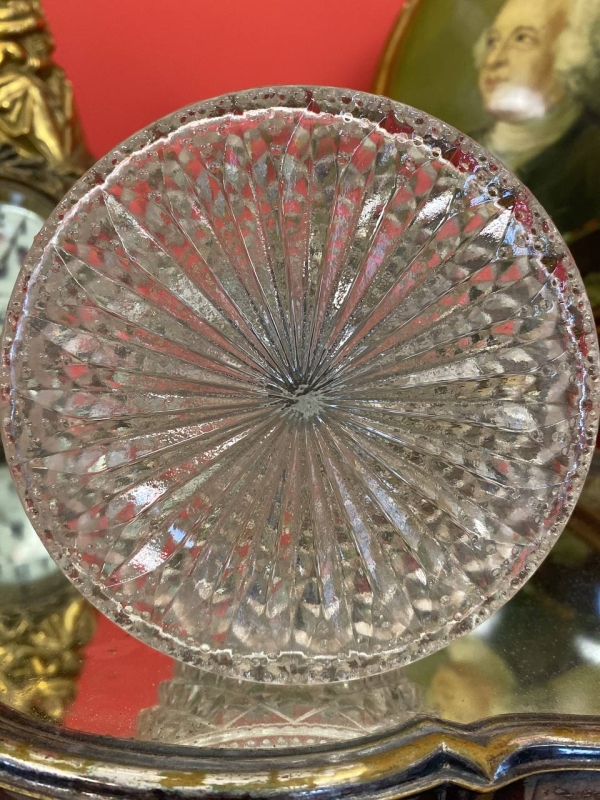 Elegant Italian Glass and Silver-Plated Wine or Beverage Decanter