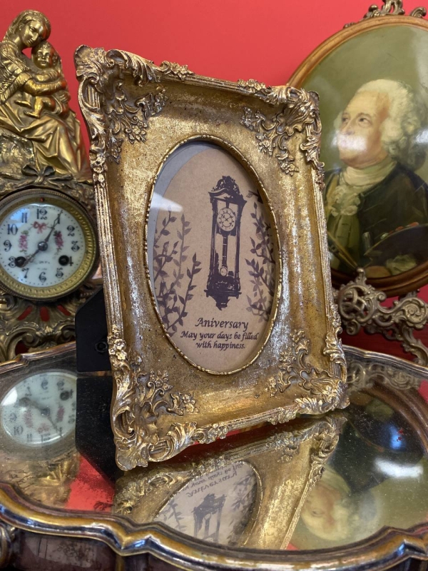 Decorative Italian Gold-Tone Photo Frame, Polystone, 20th Century