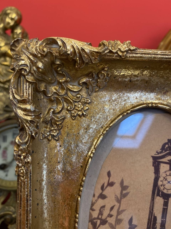 Decorative Italian Gold-Tone Photo Frame, Polystone, 20th Century