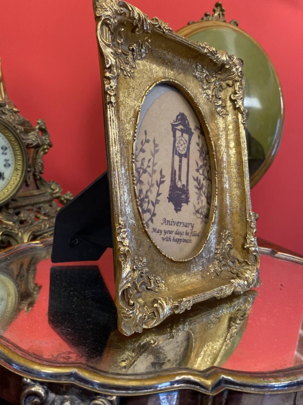 Decorative Italian Gold-Tone Photo Frame, Polystone, 20th Century