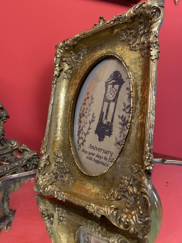 Decorative Italian Gold-Tone Photo Frame, Polystone, 20th Century