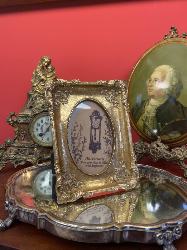 Decorative Italian Gold-Tone Photo Frame, Polystone, 20th Century