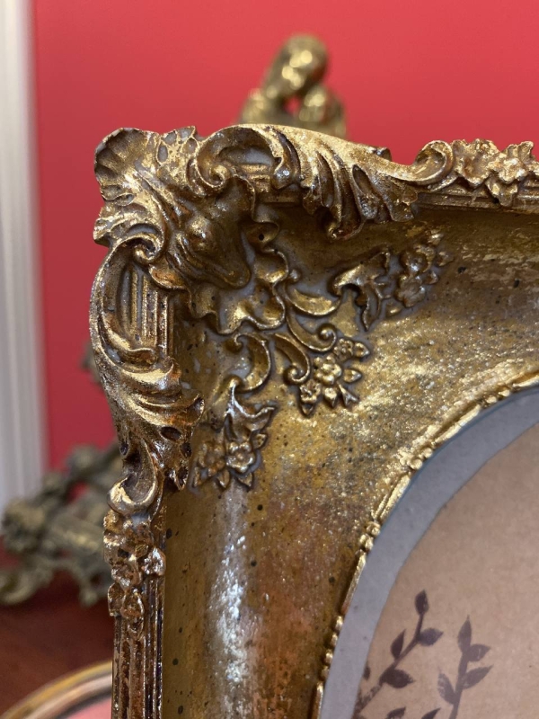 Decorative Italian Gold-Tone Photo Frame, Polystone, 20th Century