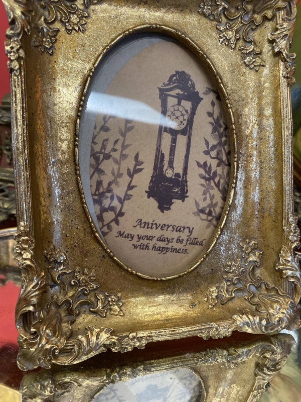 Decorative Italian Gold-Tone Photo Frame, Polystone, 20th Century