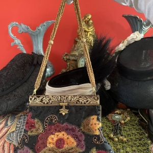 Antique Art Deco Beaded Evening Bag, France
