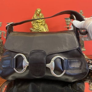 Gucci-Style Black Leather Shoulder Bag, Lady Shop Luxembourg