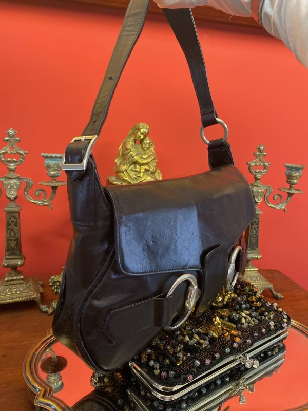 Gucci-Style Black Leather Shoulder Bag, Lady Shop Luxembourg