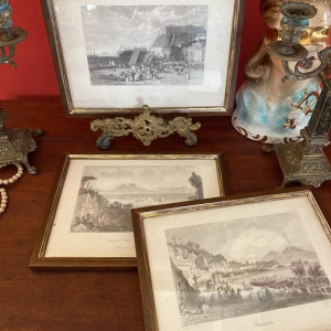Set of Naples Engravings Under Glass