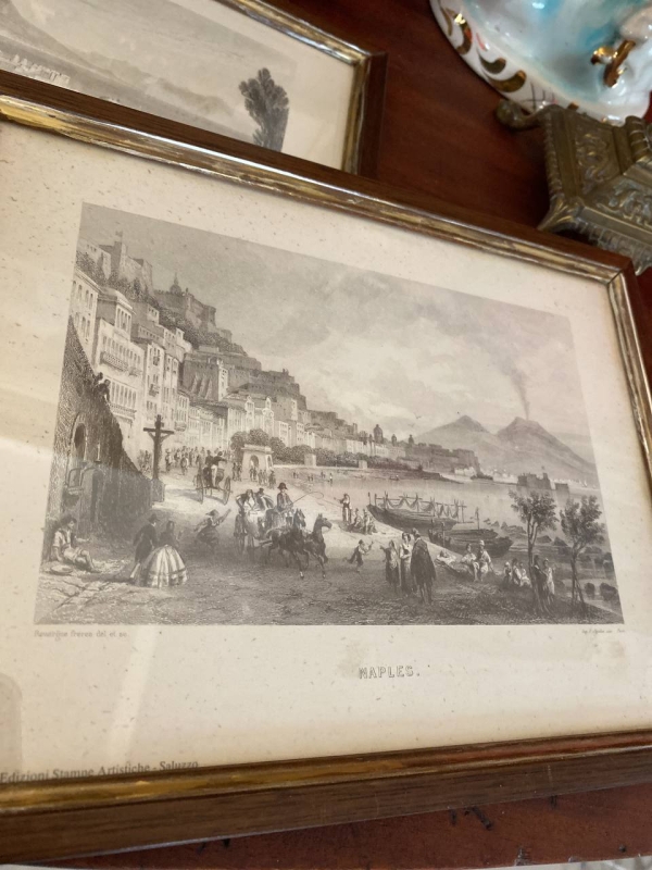 Set of Naples Engravings Under Glass