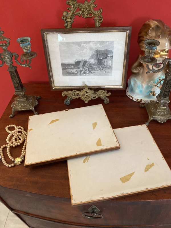 Set of Naples Engravings Under Glass