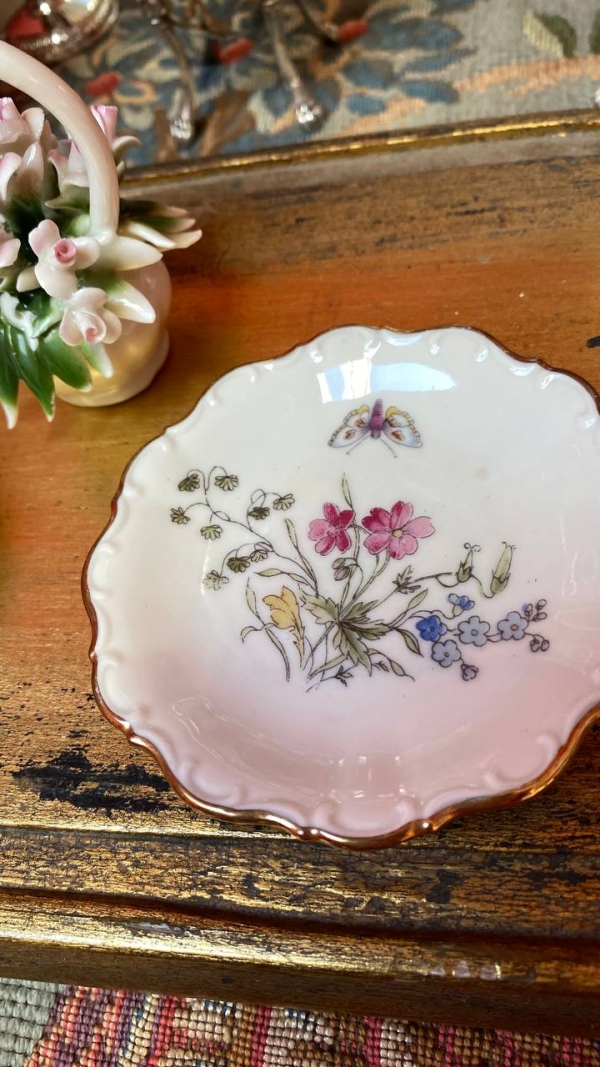 Bavarian Miniature Plates with Floral and Butterfly Motifs