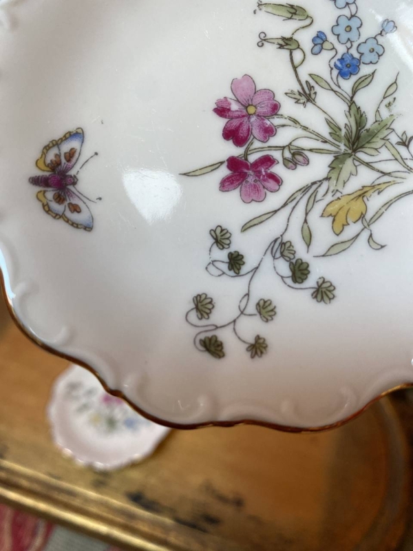 Bavarian Miniature Plates with Floral and Butterfly Motifs