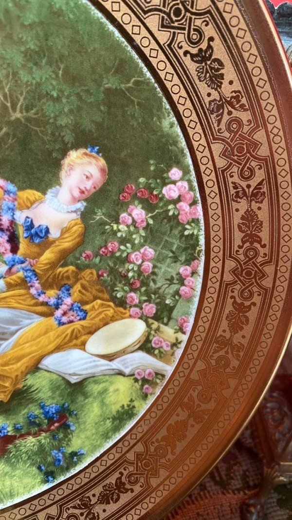 Bavarian Wall Plate with Gallant Scene
