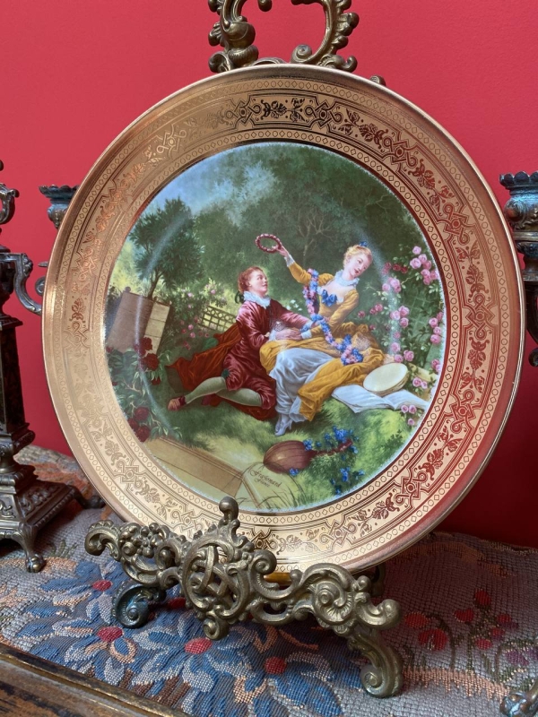 Bavarian Wall Plate with Gallant Scene