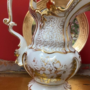 "Old Paris" White and Gold Pitcher