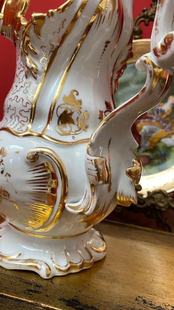 "Old Paris" White and Gold Pitcher