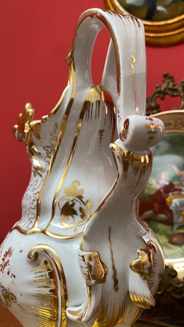 "Old Paris" White and Gold Pitcher