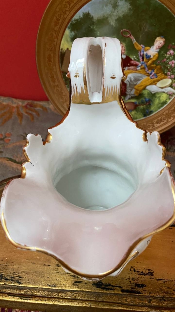 "Old Paris" White and Gold Pitcher