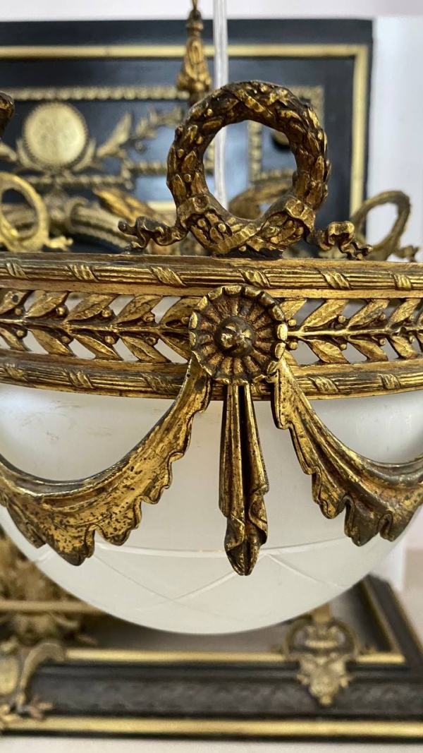 Antique Empire-Style Three-Eagle Chandelier