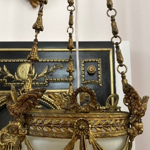 Antique Empire-Style Three-Eagle Chandelier