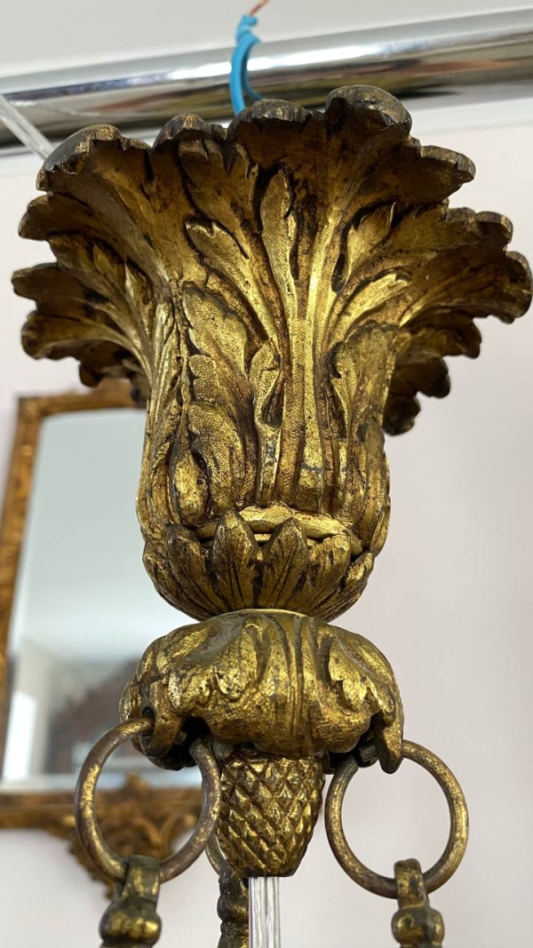 Antique Empire-Style Three-Eagle Chandelier