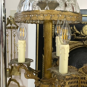 Antique Gargoyle Chandelier with Crystal Shade