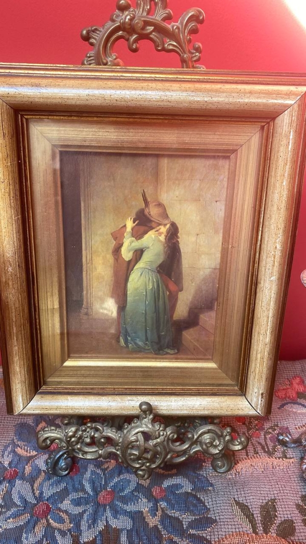 Vintage Decorative Prints: "The Kiss" and "Self-Portrait with Daughter Julie"