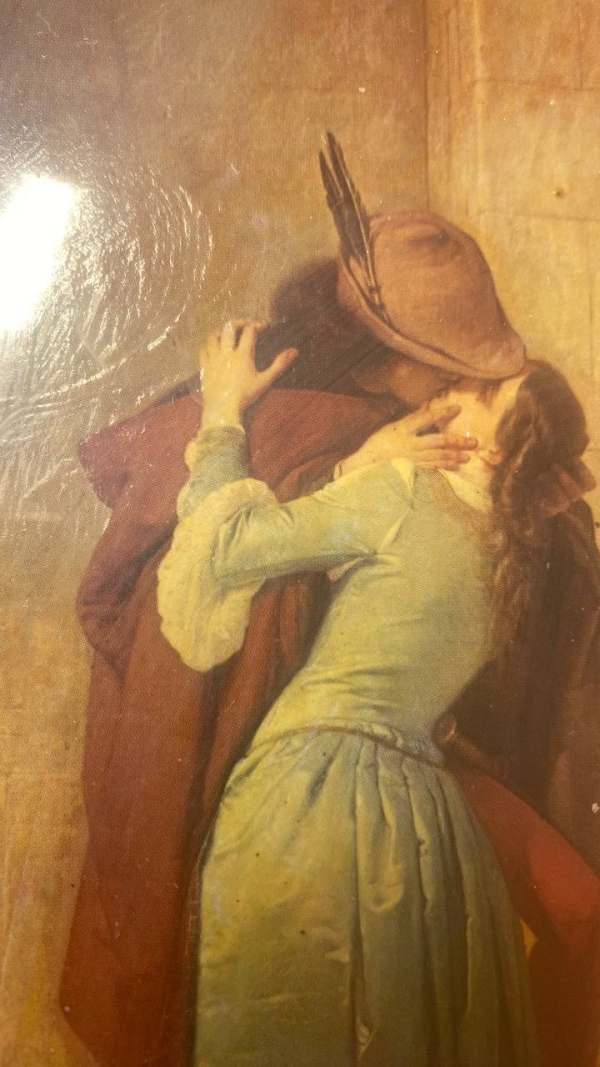 Vintage Decorative Prints: "The Kiss" and "Self-Portrait with Daughter Julie"