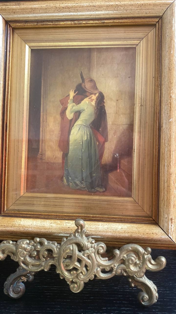 Vintage Decorative Prints: "The Kiss" and "Self-Portrait with Daughter Julie"