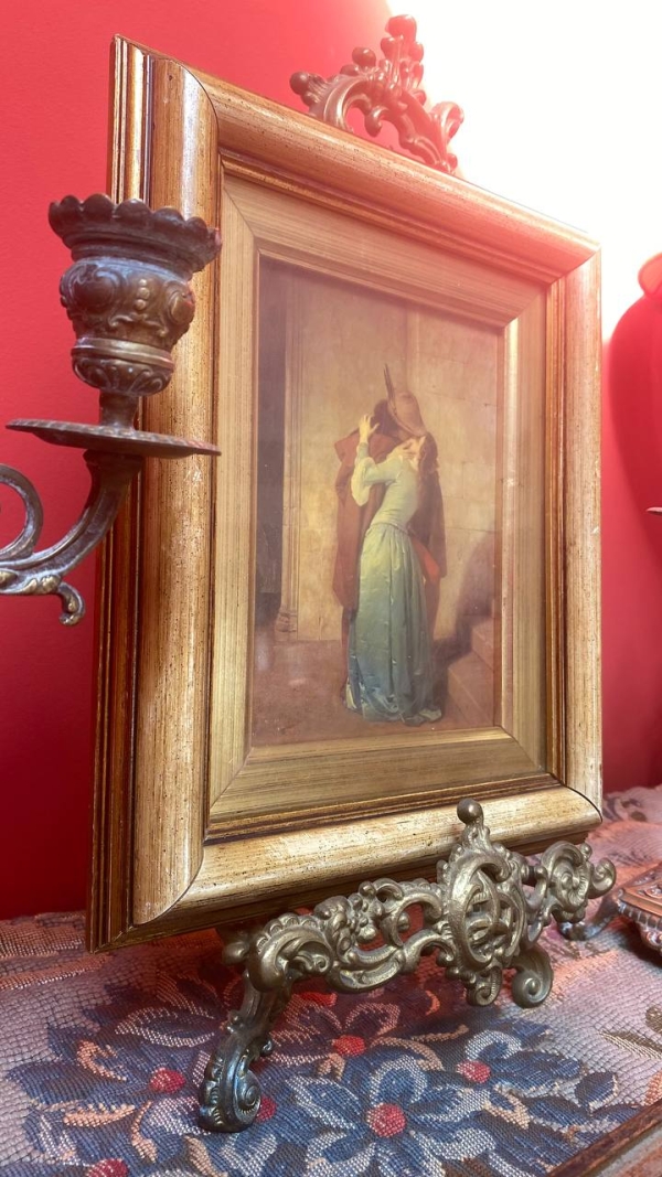 Vintage Decorative Prints: "The Kiss" and "Self-Portrait with Daughter Julie"