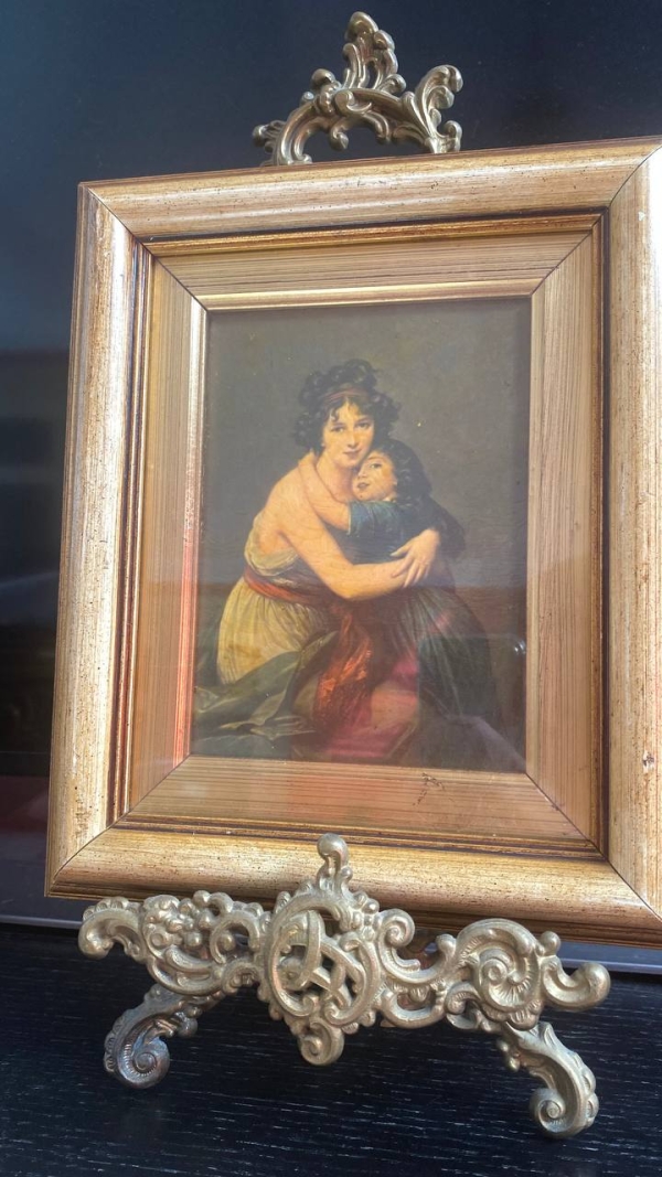 Vintage Decorative Prints: "The Kiss" and "Self-Portrait with Daughter Julie"