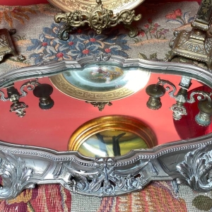 Large Vintage French Mirrored Table Centerpiece