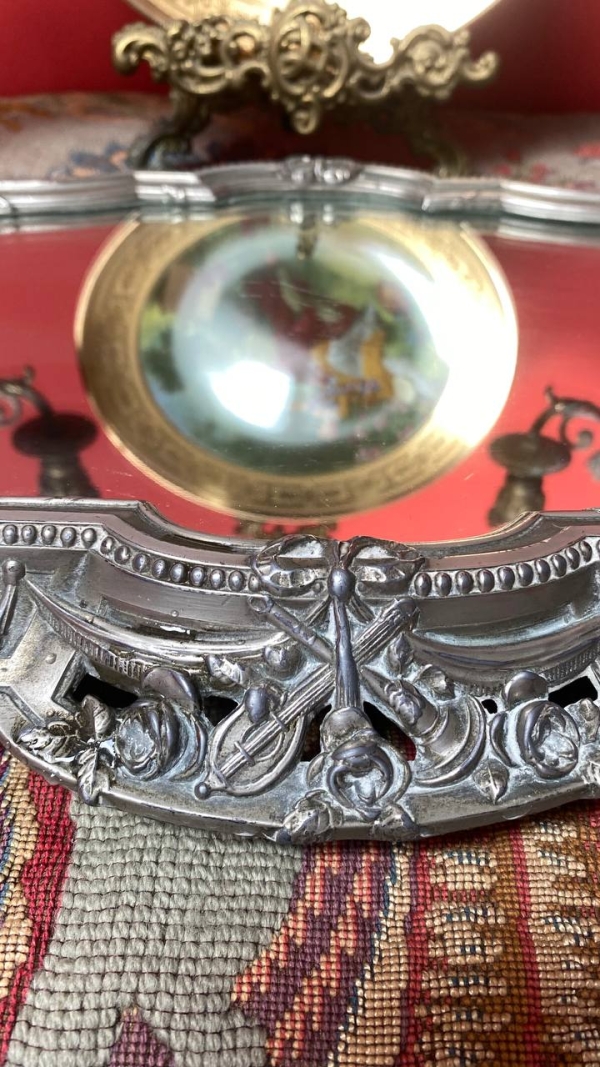 Large Vintage French Mirrored Table Centerpiece
