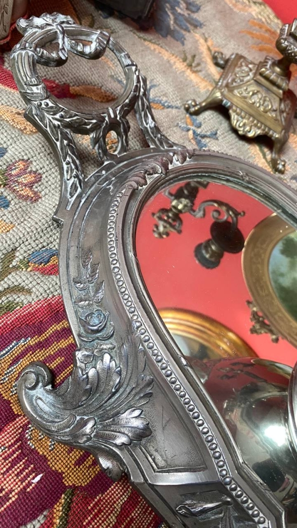 Large Vintage French Mirrored Table Centerpiece