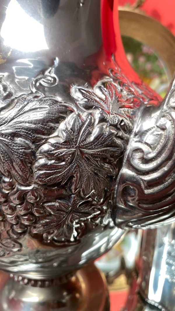 Large Antique Silver-Plated Coffee/Tea Pot