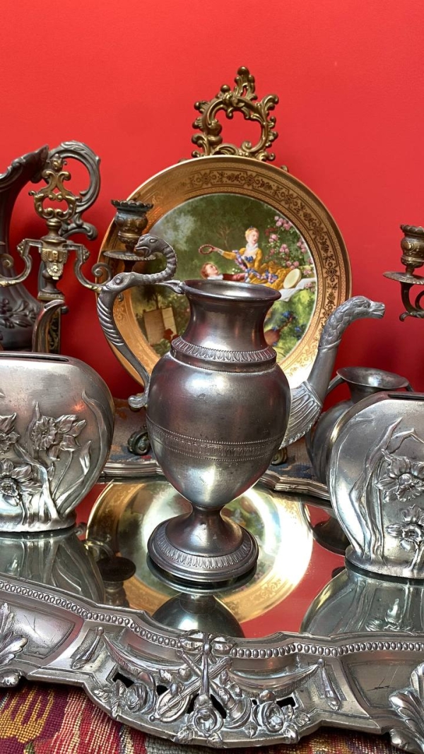 Small Empire-Style Tin Teapot