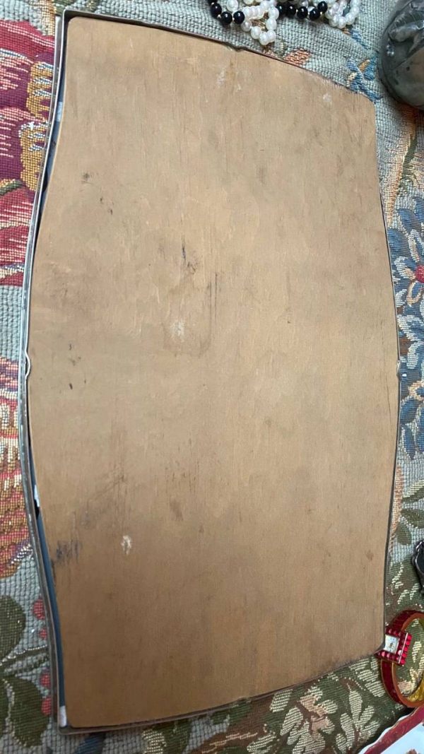 Vintage Figured Mirror Tray – Elegant Centerpiece for Tea & Coffee Service (42 x 27 cm)