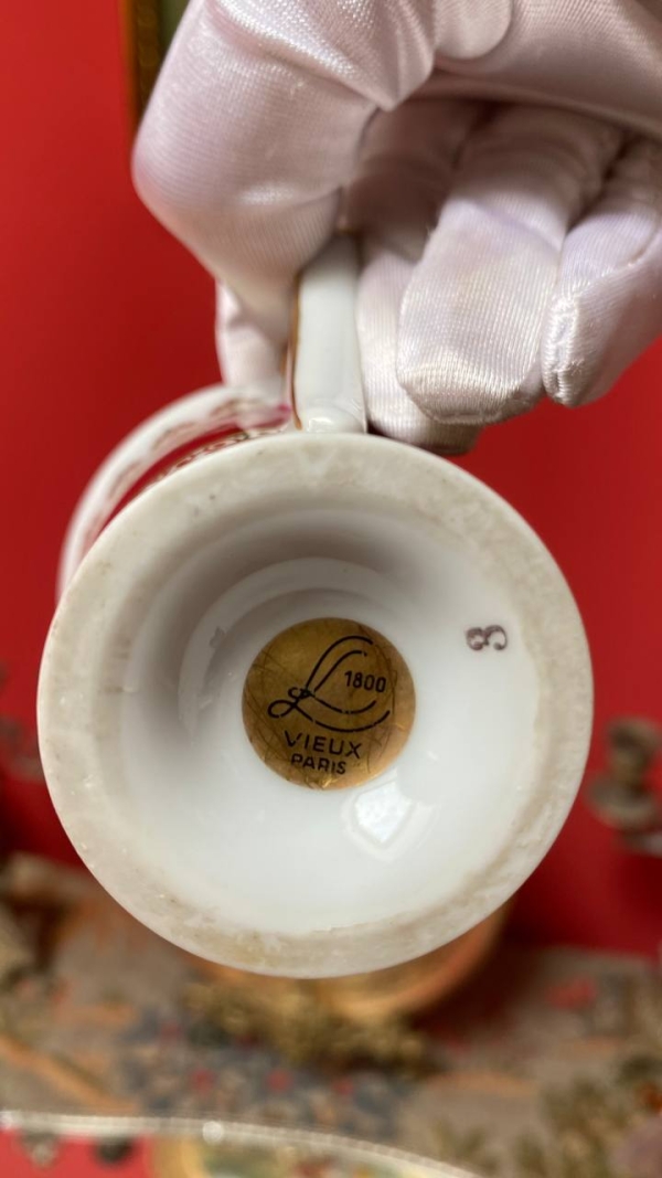 French Burgundy Coffee Cup and Saucer