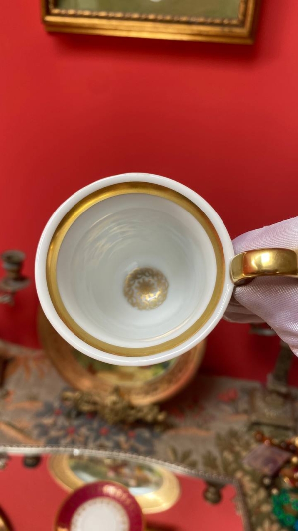 French Burgundy Coffee Cup and Saucer