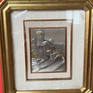 Vintage Italian City Picture in 925 Silver