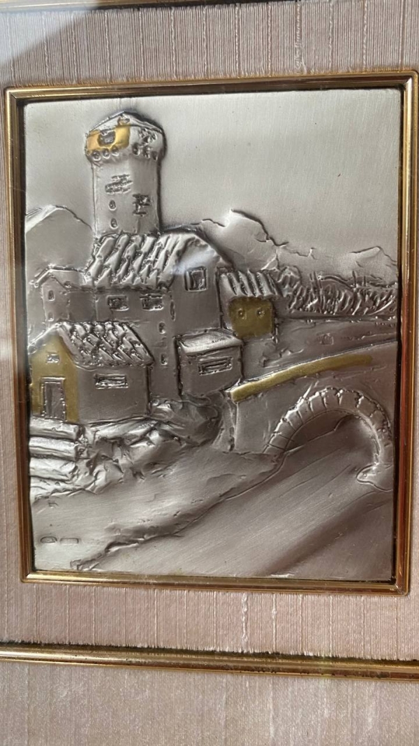 Vintage Italian City Picture in 925 Silver