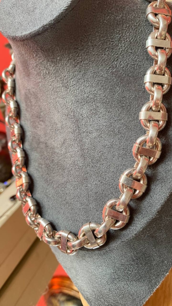 Vintage Italian Chain Necklace in 925 Silver