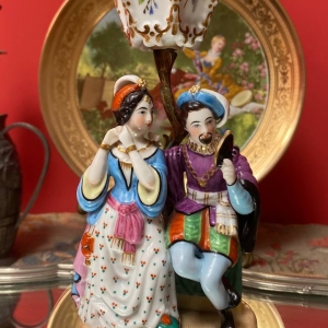 Rare Old Paris Figurine with Mirror