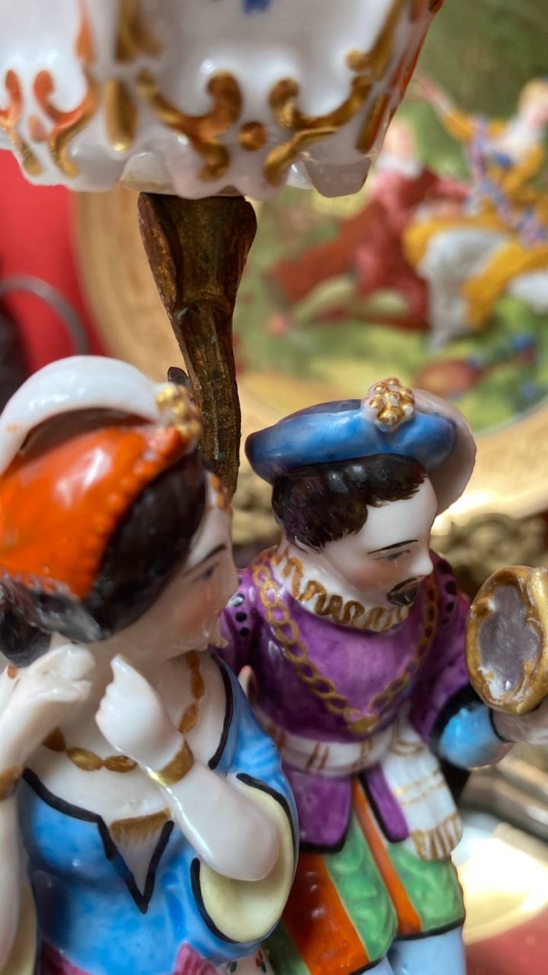 Rare Old Paris Figurine with Mirror