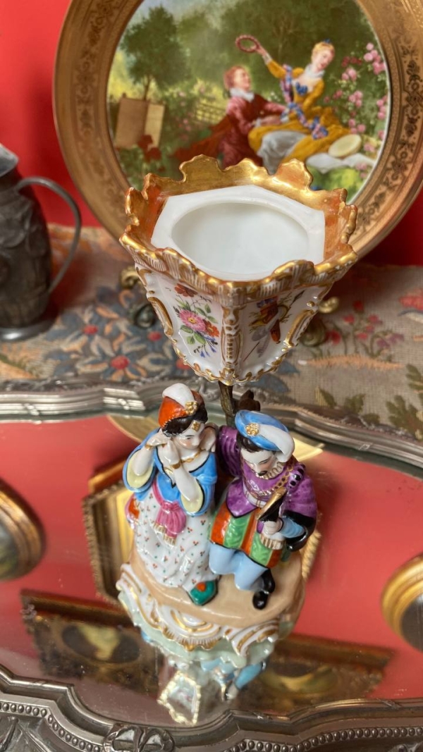 Rare Old Paris Figurine with Mirror