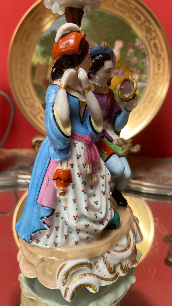 Rare Old Paris Figurine with Mirror