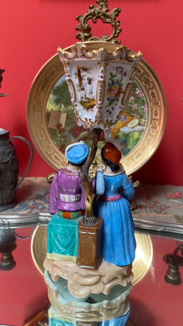 Rare Old Paris Figurine with Mirror